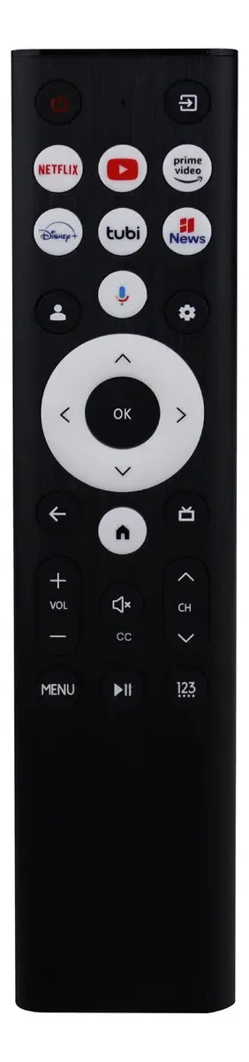Controle remoto Hisense 4k Tv Smart Tv preta