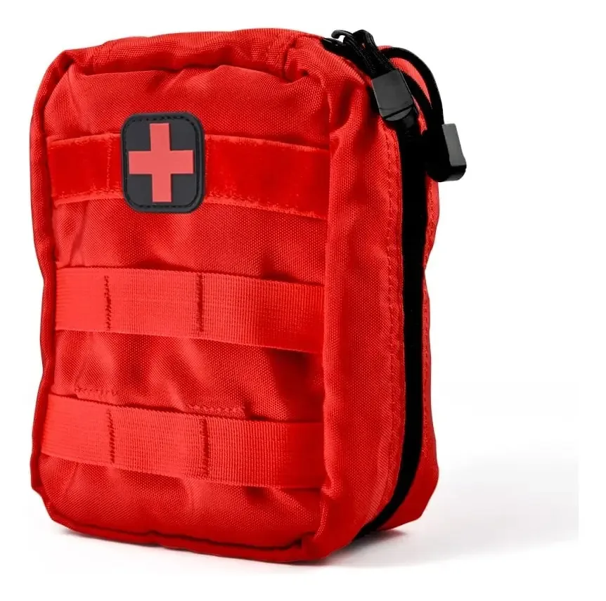 Bolsa de primeiros socorros, mochila de primeiros socorros, bolsa de primeiros socorros vazia para kits de primeiros socorros, mochila de emergência, caminhada, mochila, (vermelha)