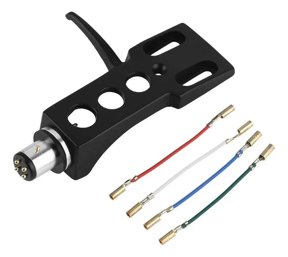 Sanpyl Universal LP Headshell de Toca-discos Phono, Substituição de Headshell de Toca-discos Phono com Montagem e 4 Cabos de Conexão