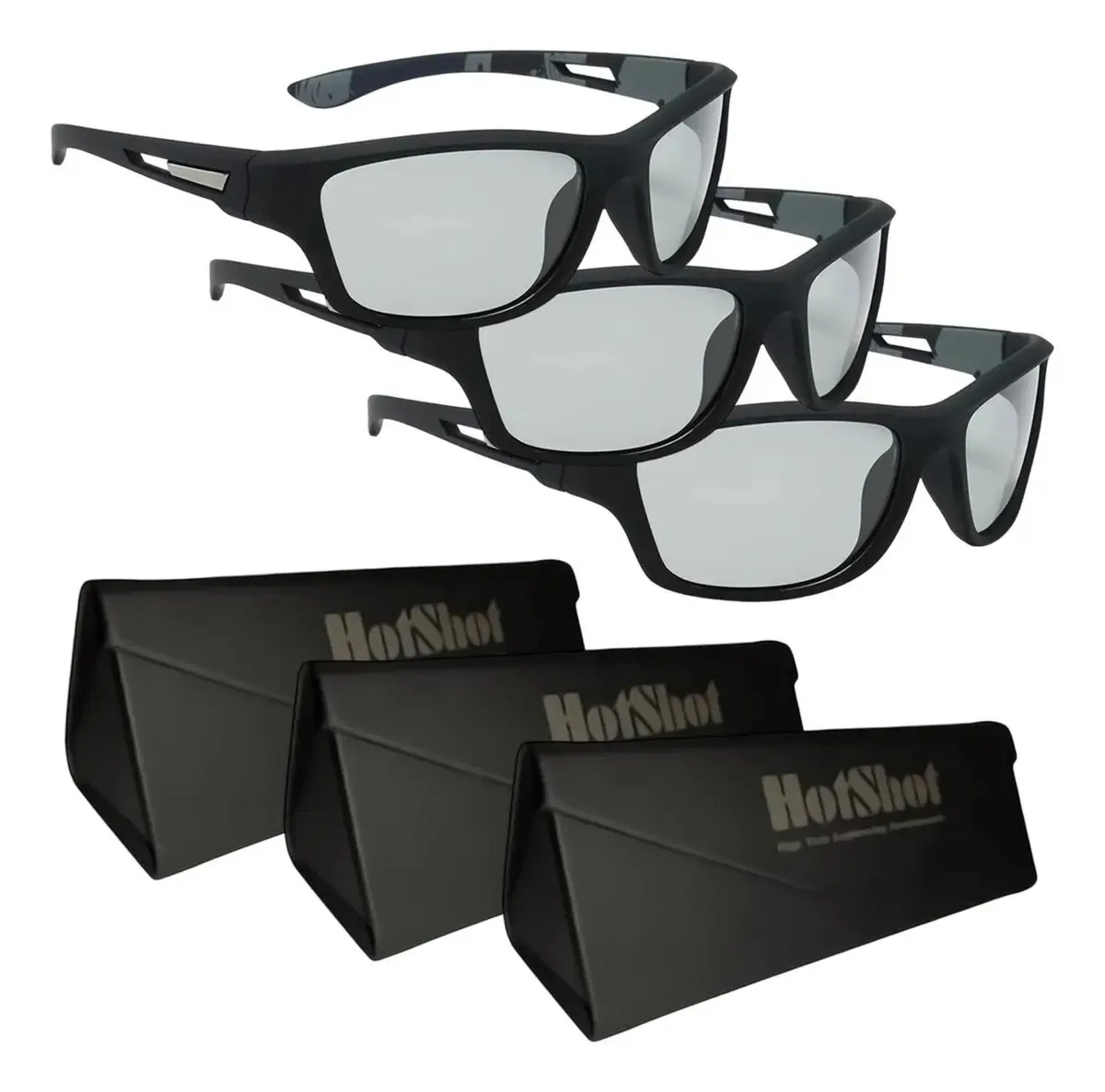 Óculos esportivos para adultos, Mxsvb-003, 3 peças, pretos, Photocrom