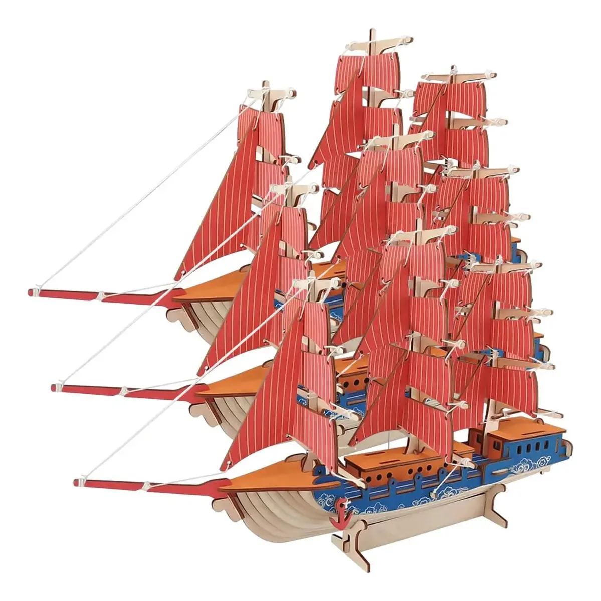 Quebra-cabeça náutico 3D, Mxeur-003, 3 peças, 77 peças, 42,9x2
