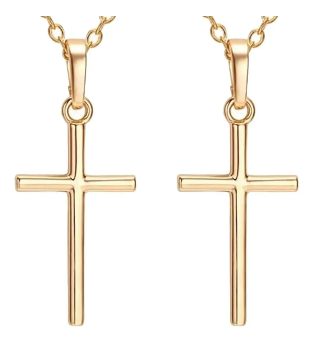 Correntes de joias e pingentes, Mxooo-002, 2 peças, colar dourado e cruz dourada