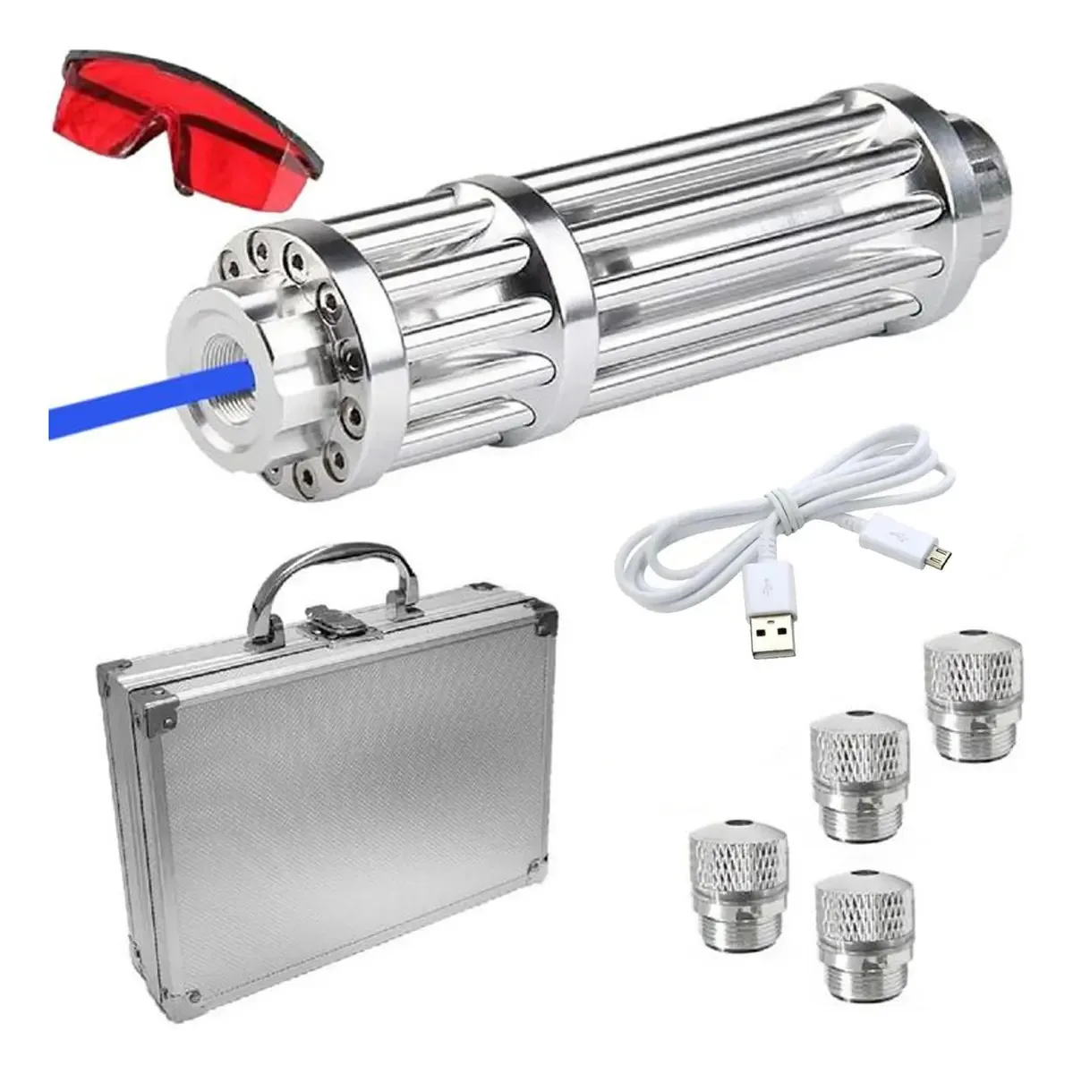 Caneta laser Pointer de alta potência, Mxlzt-001, 1500m Silver Laser Power