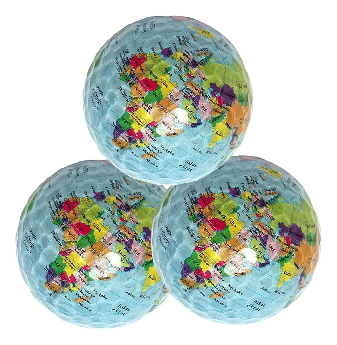 Bola de golfe de exposição, Mxggl-003, 3 peças, 4,2 cm de Ø, golfe multicolorido