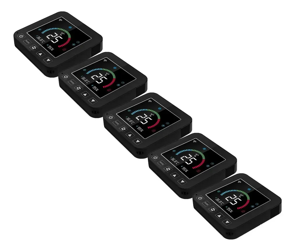 Painel LCD com Wi-Fi para climatização, Mxycb-005, 5 unidades, LCD, preto
