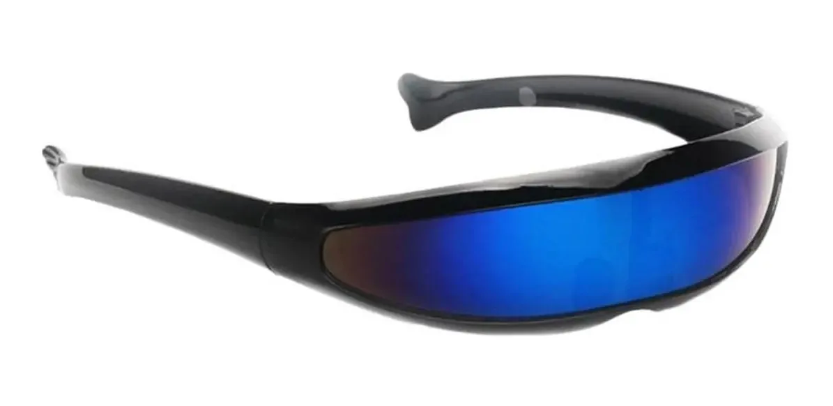 Lentes de festa, Mxdey-001, de plástico, preto-azul, unissex