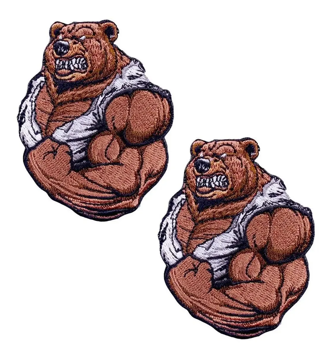 Patches de mochila bordados, Mxrab-002, 2 adesivos, urso, 7