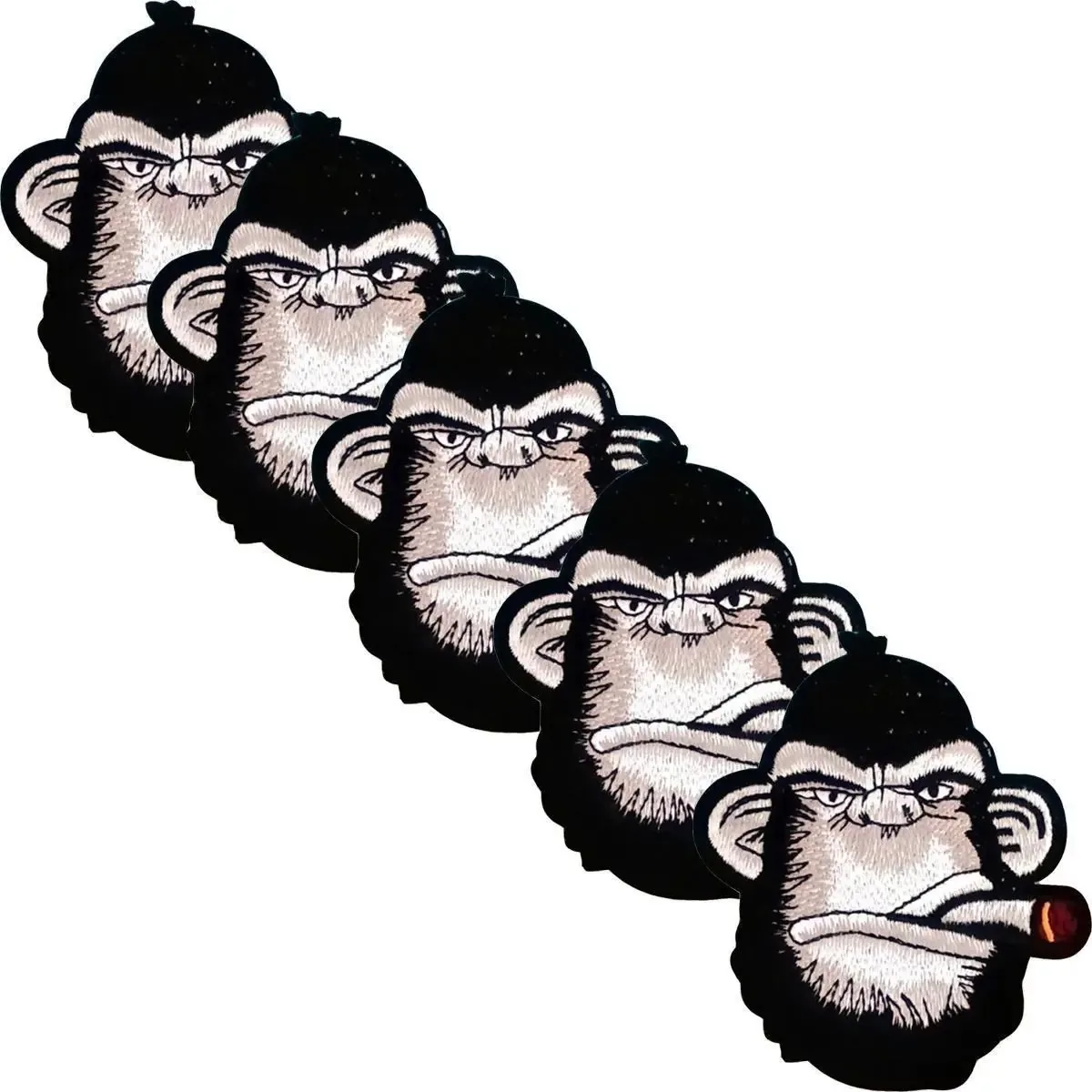 Adesivos para decorar roupas, Mxymk-005, 5 adesivos, Monkey, 9x10c