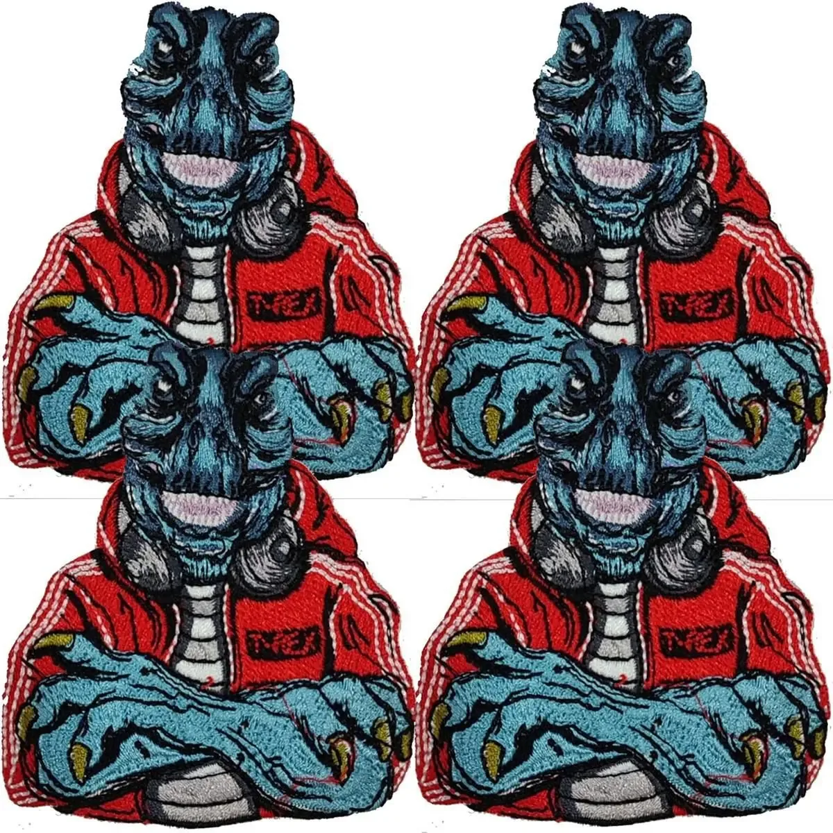 Tecido de remendo bordado pesado, Mxdnu-004, 4 adesivos, Repti