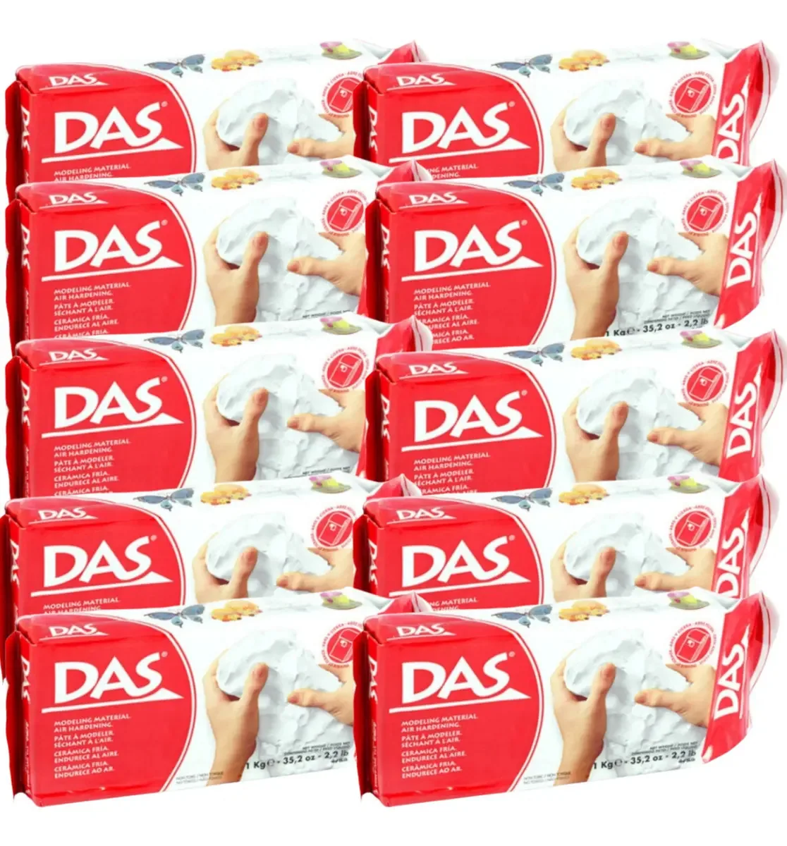 Massa De Escultura Modelar Ceramica Fria 10kg Das Branca Branco