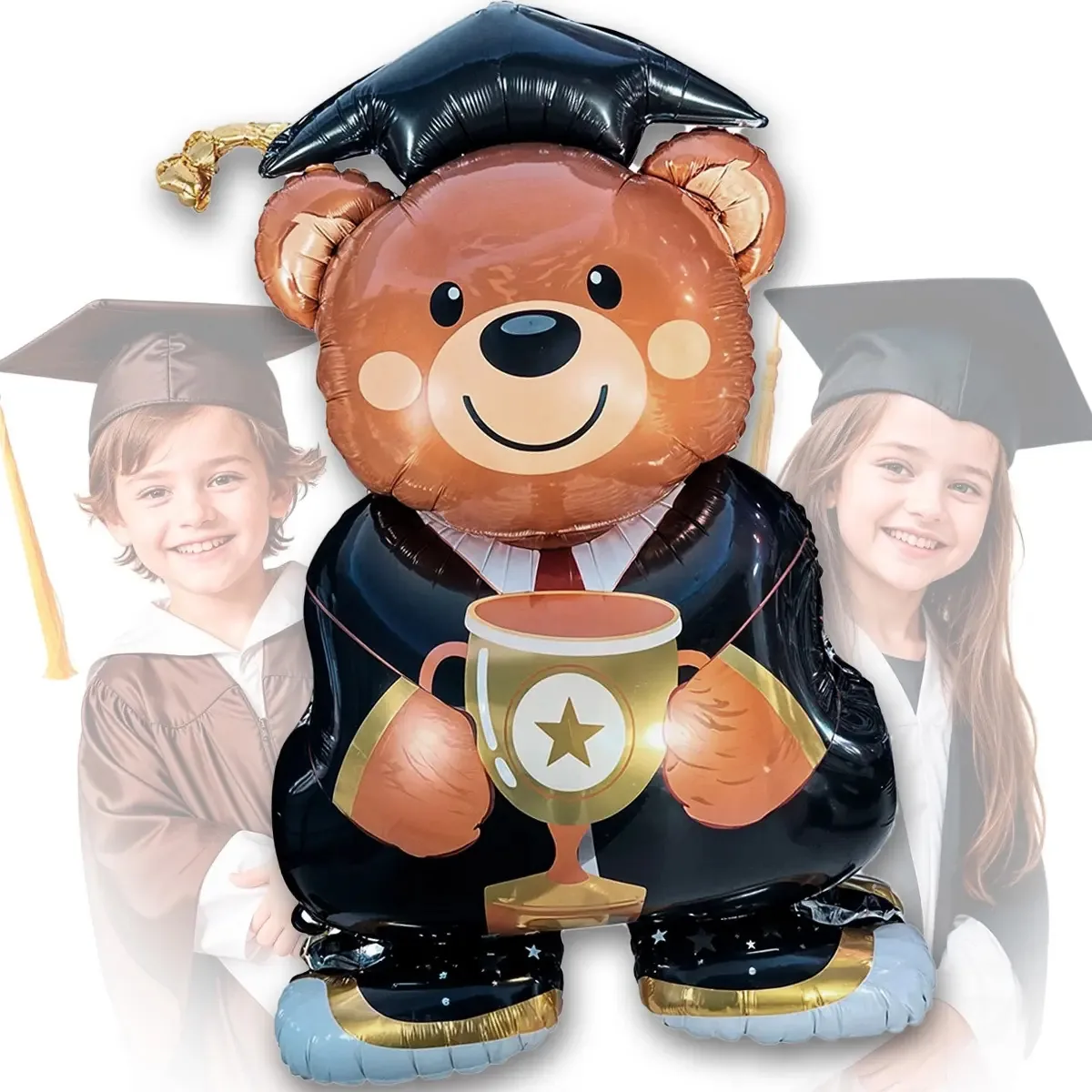 Balloon Bear Trophy Cup, decoração, festa, formatura, cor dourada