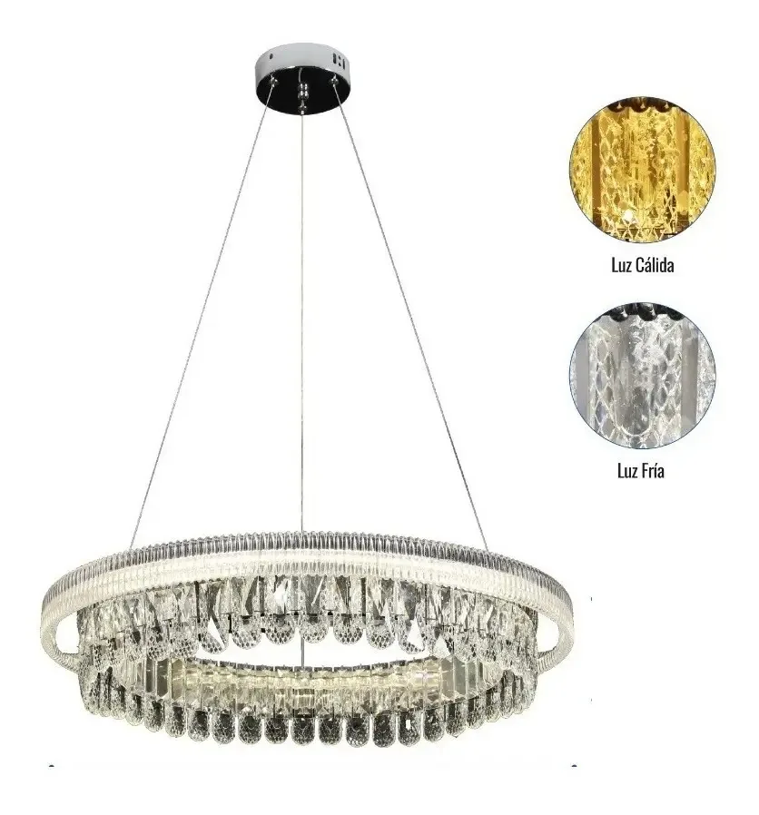 Lâmpada suspensa de teto Candil Led Crystal Lt02001 - T3472