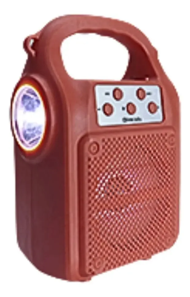 Alto-falante Bluetooth, rádio de 3 polegadas, carregamento solar, lâmpada LED de emergência, porta USB micro SD, conectividade TWS
