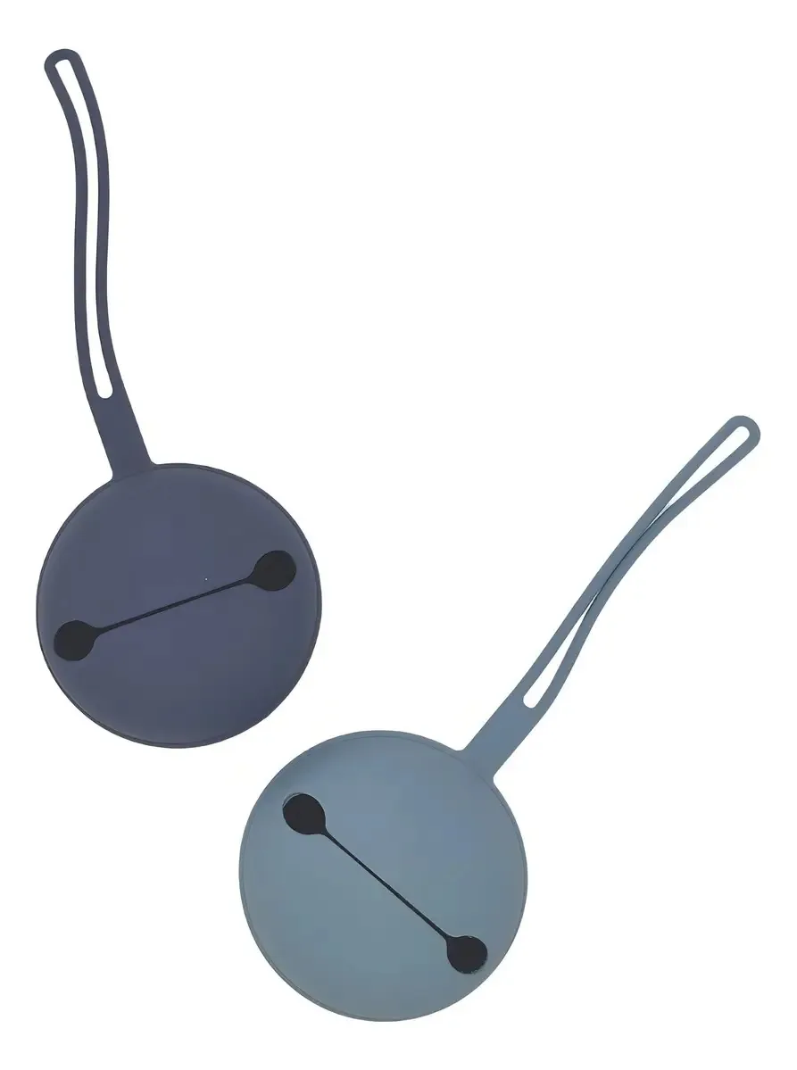 Conjunto de 2 porta-chupetas de silicone Papu Baby Blue