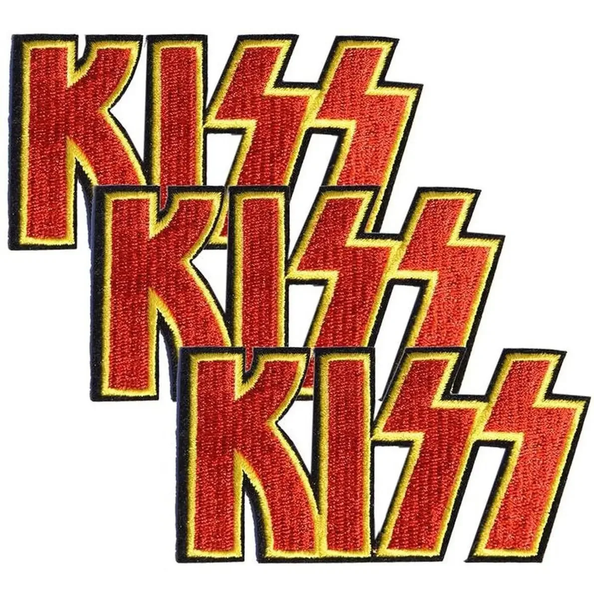 Adesivos bordados, Mxcko-003, 3 adesivos, Kiss, 13x8c