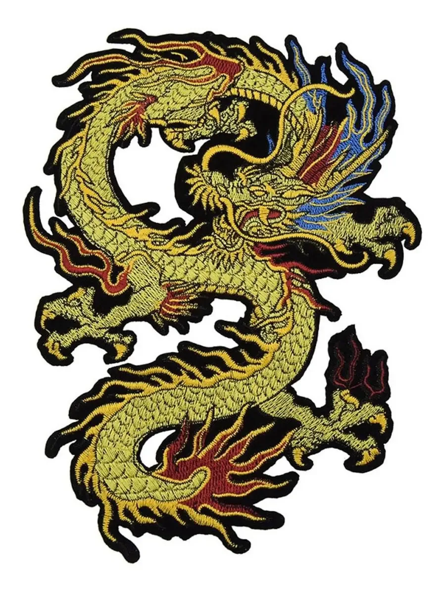 Emblemas de dragão bordados chineses, Mxran-001, 1 adesivo, dragão