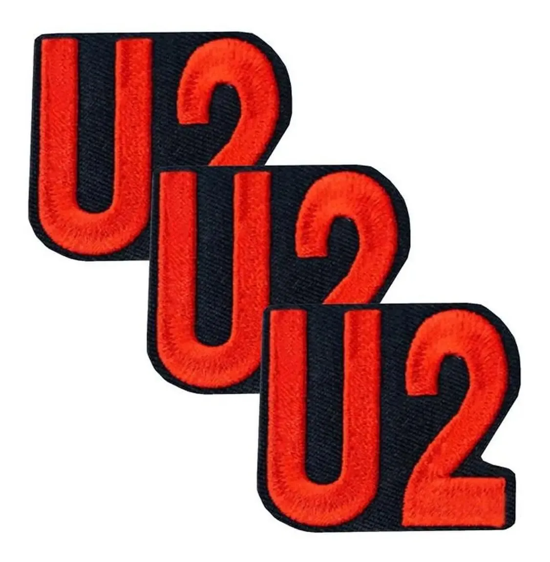 Patches bordados com design, Mxrku-003, 3 adesivos, U2, 9x10c