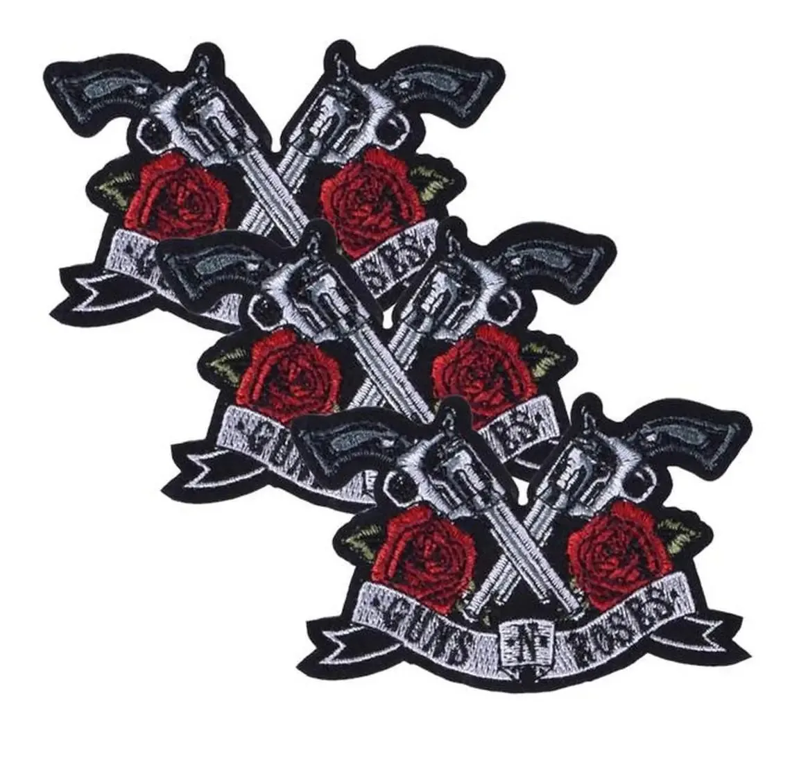 Patch de roupa para decoração, Mxrss-003, 3 adesivos, Gun N