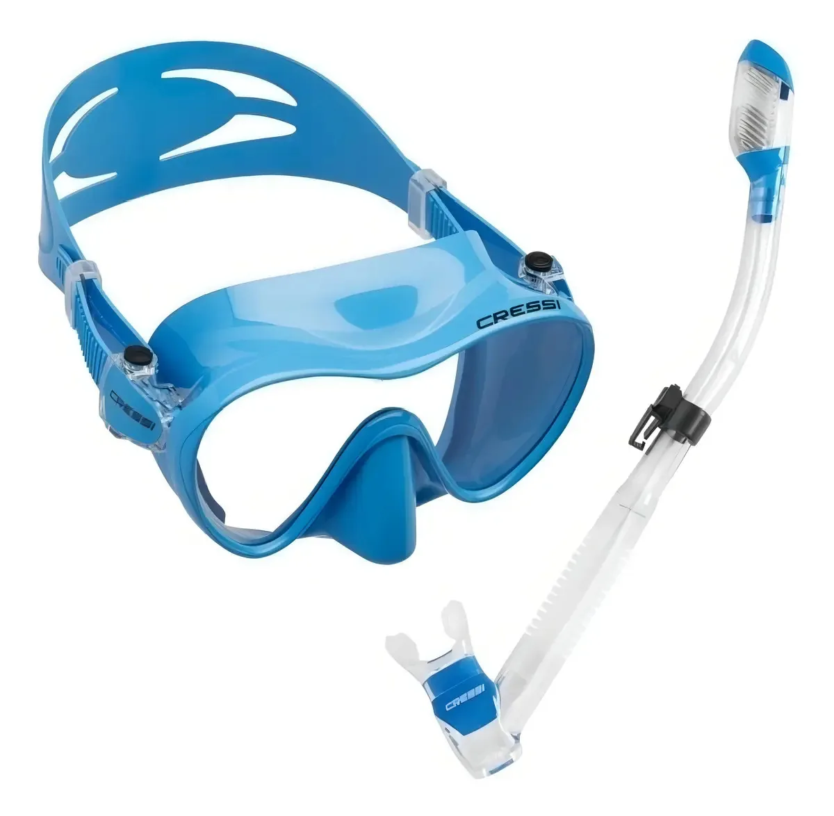 Combinação de mergulho e mergulho a seco Cressi Frameless/Supernova, cor azul