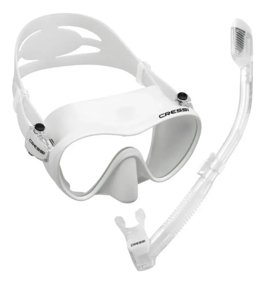 Combinação de mergulho e mergulho a seco Cressi Frameless/Supernova, cor branca