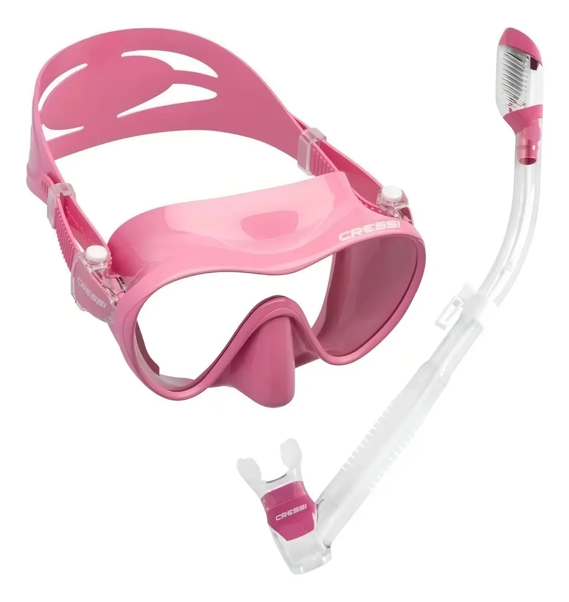 Combinação de mergulho e mergulho a seco Cressi Frameless/Supernova, cor rosa