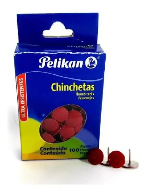 100 tachinhas Pelikan Pelikan Metal Studs, cor vermelha
