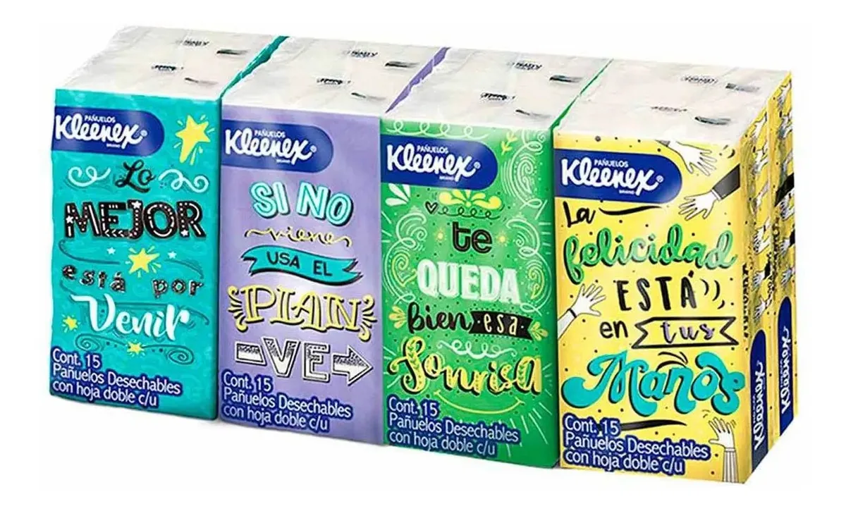 Lenços Faciais Kleenex 8 Pacotes de 15 Lenços