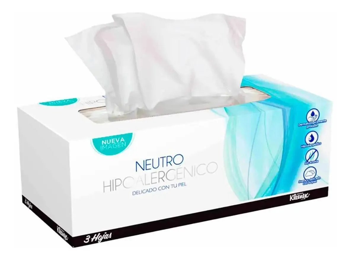 Caixa de lenços faciais Kleenex Neutro com três folhas 100 unidades