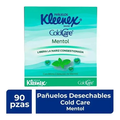 Lenços Faciais Kleenex Cold Care Mentol 60 Peças