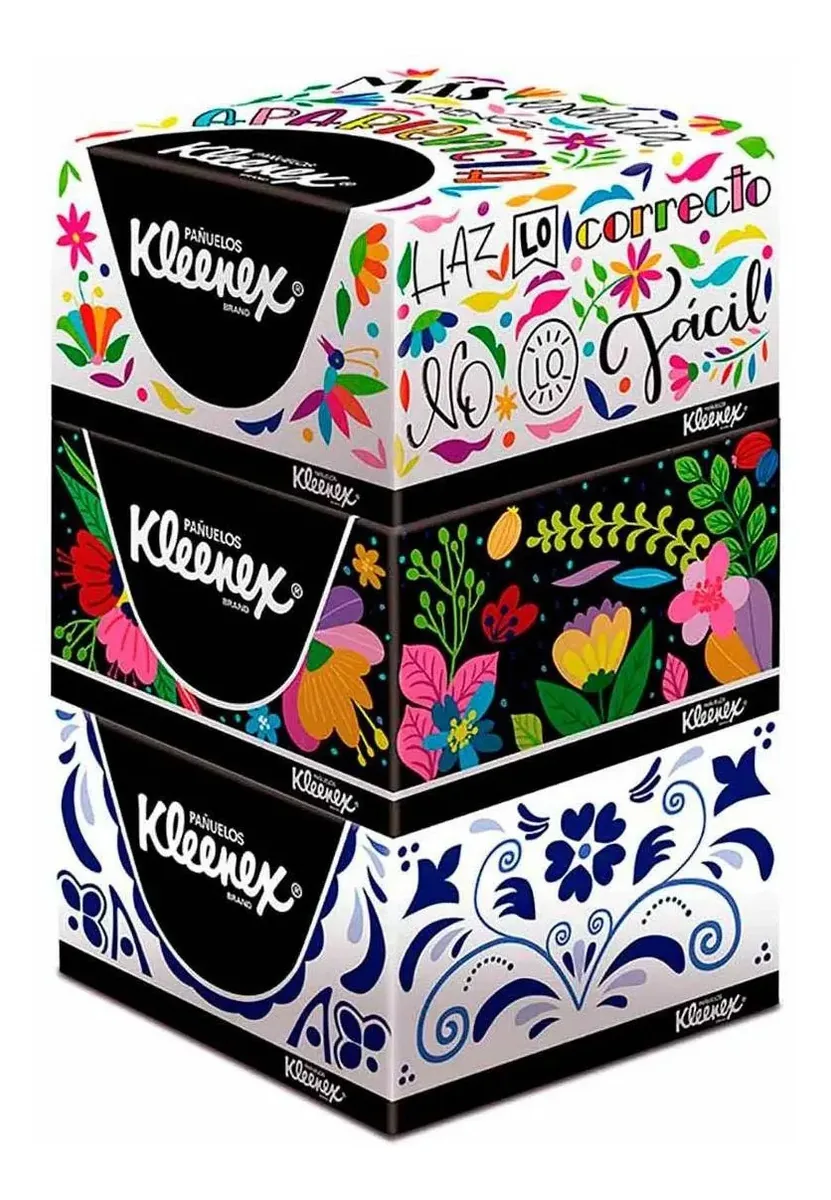 Pacote com 3 Caixas de Lenços Kleenex Boutique 70u cada