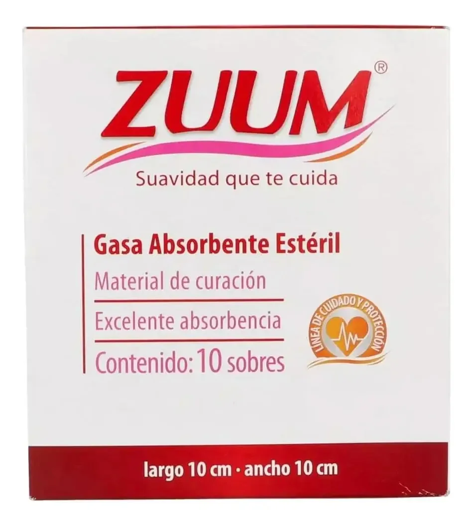 Zuum Gaze Absorvente Esterilizada 10 Cm X 10 Cm