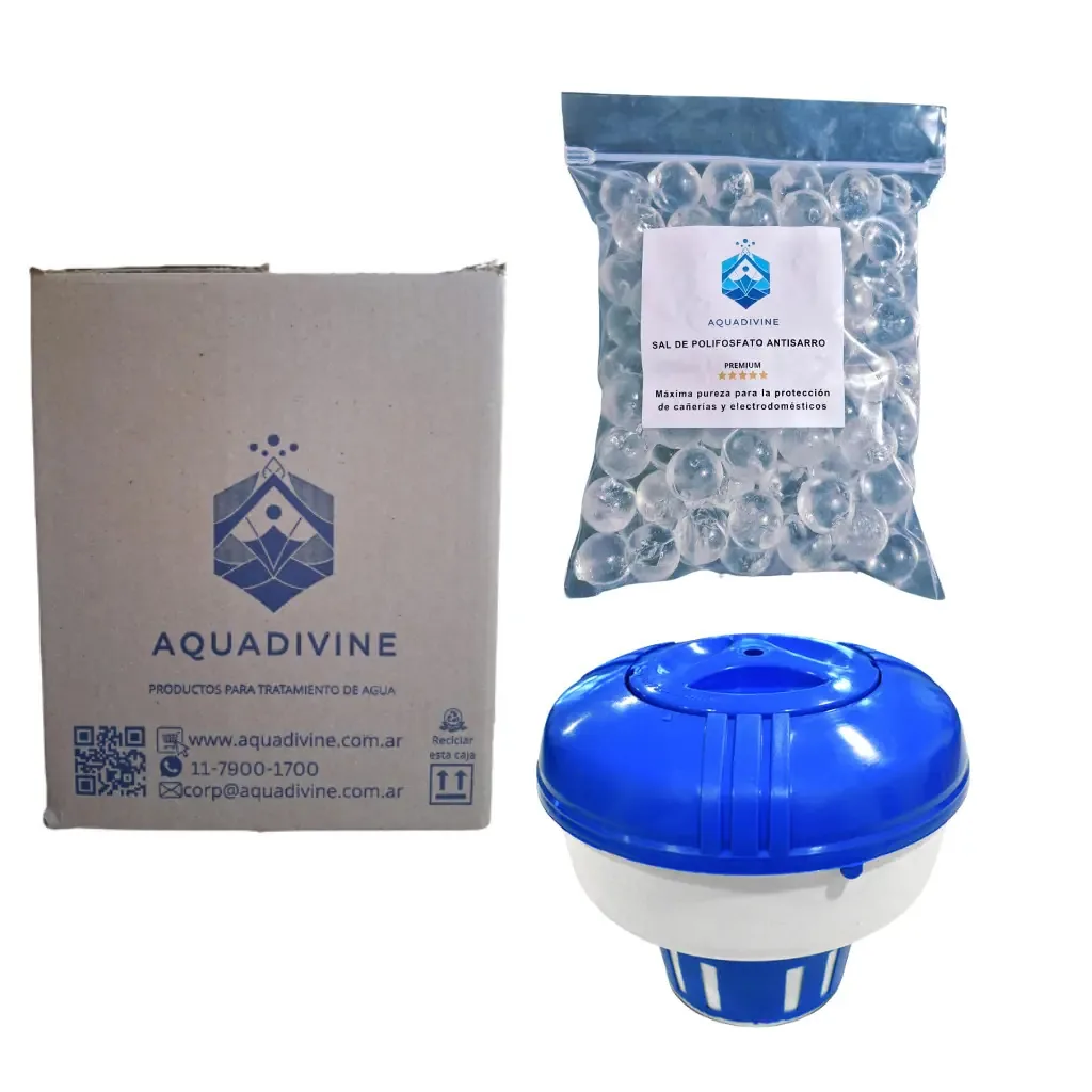 Kit de boia antitártaro + 1/2 kg de polifosfato de silifos da Aquadivine Anmat