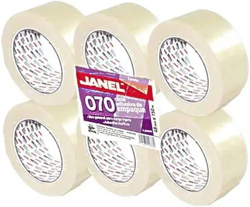 Fita de embalagem adesiva transparente Janel 0754815700 6 unidades