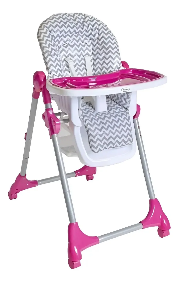 Cadeira alta Periquera para lanche de bebê De Prinsel, cor: rosa, cinza