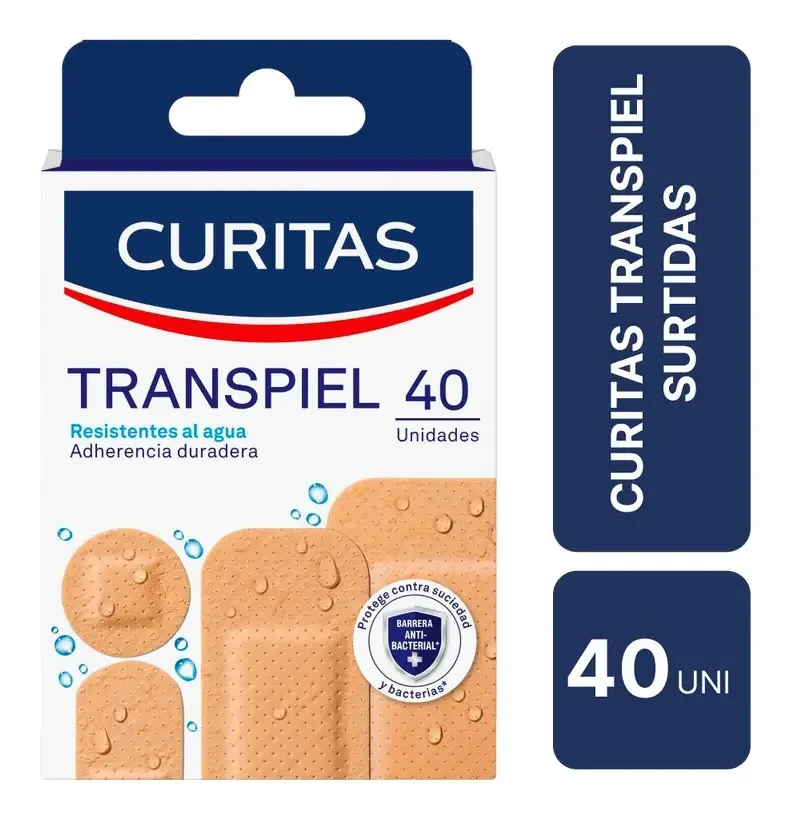 Curativos Transpiel Pacote X 40 U Medidas Diferentes Resistentes Nome do design TRANSPIEL