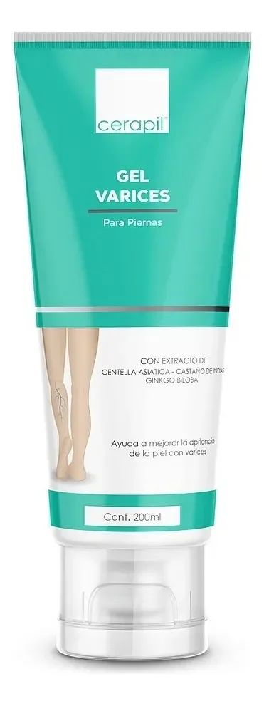 Gel Cerapil para Pernas - Castanha da Índia - Centelha Asiática 200g - Creme para Varizes - Pernas Cansadas e Pesadas - Alívio Imediato - Efeito Frio - Ideal para Gravidez e Má Circulação - Gaero Shop