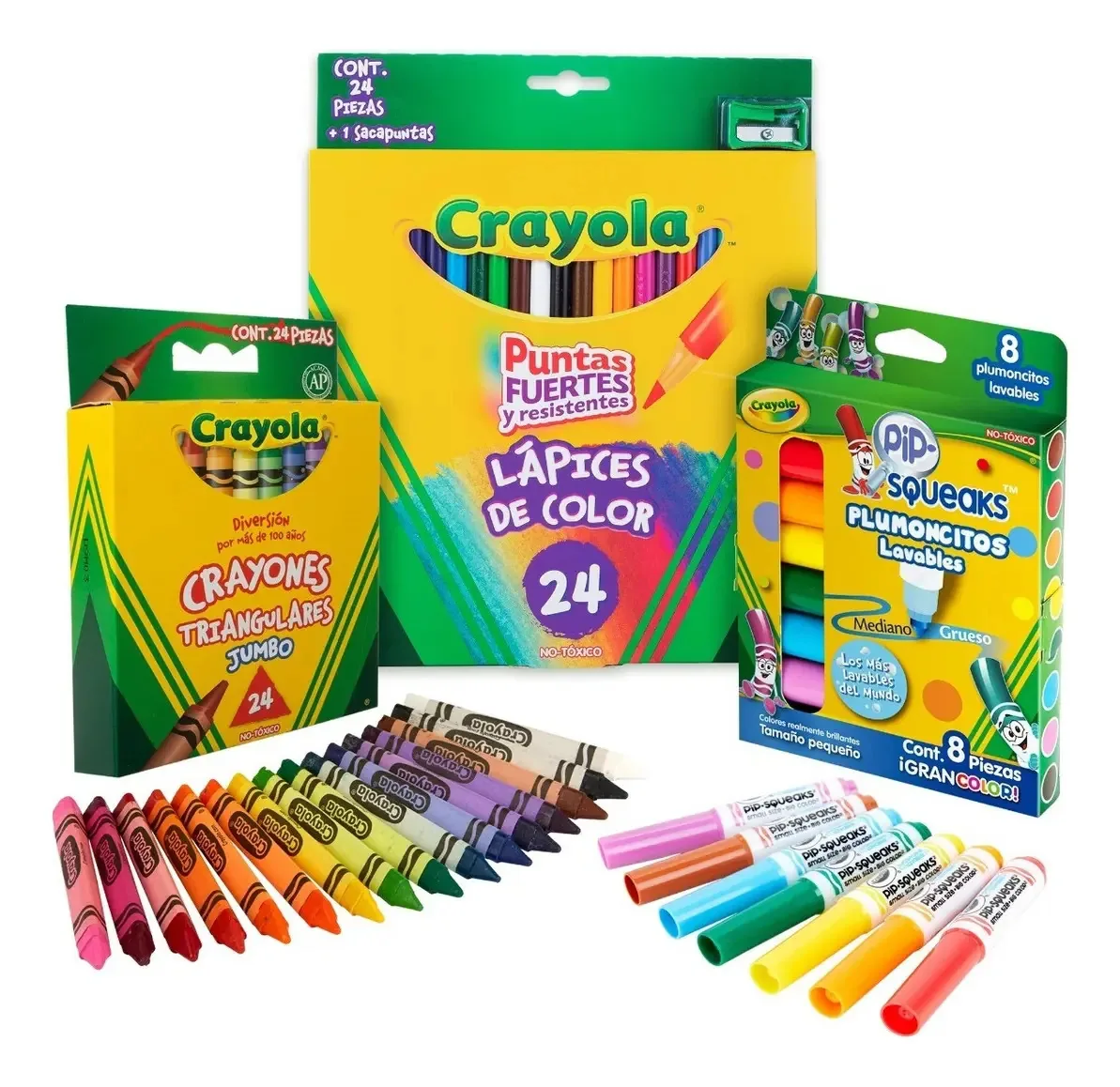 Pacote com 3 cores de crayola