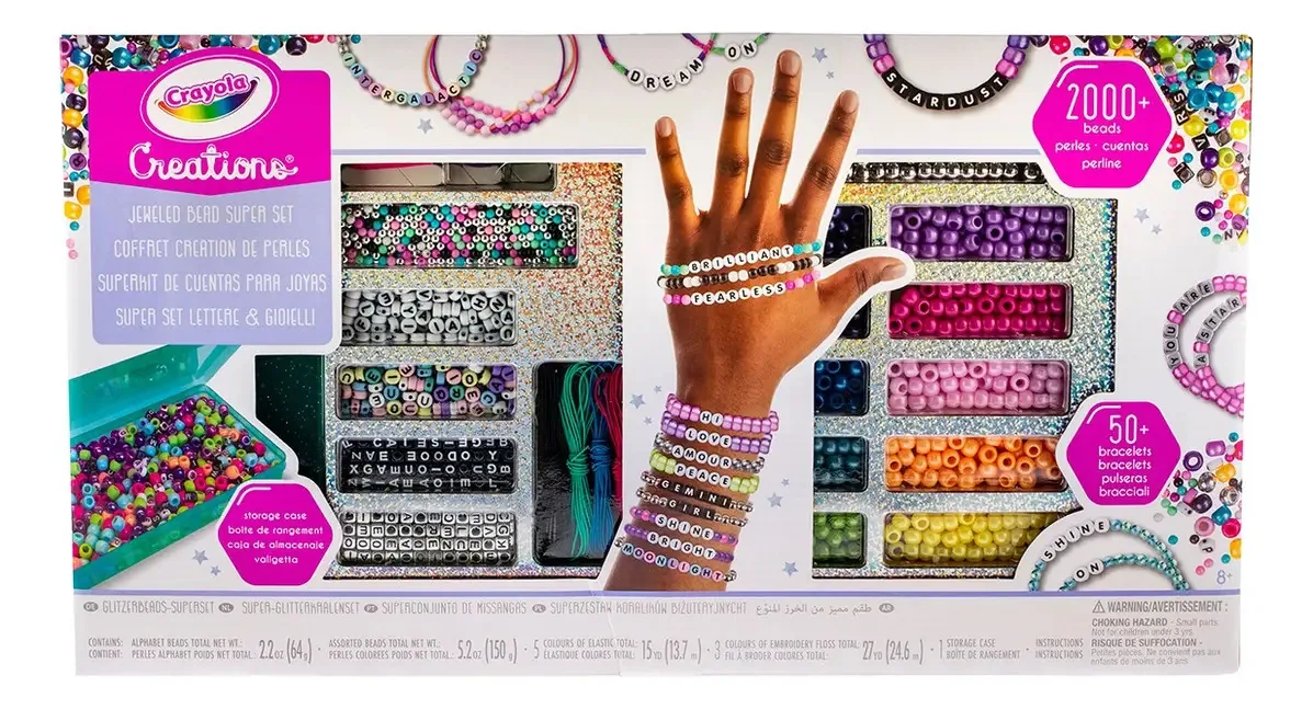 Super conjunto Crayola Jeweled Bead (+2000 peças)