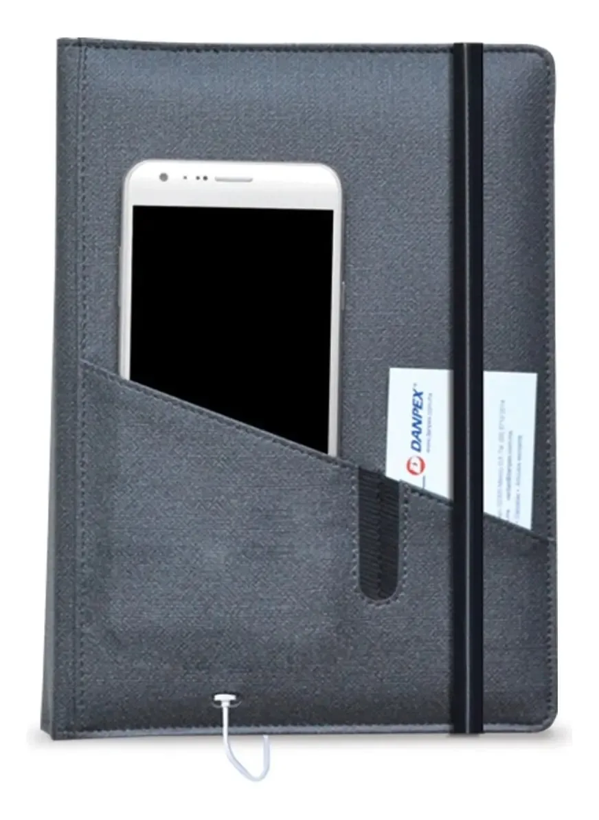 Caderno com Capa e Power Bank de 5000mAh Danpex
