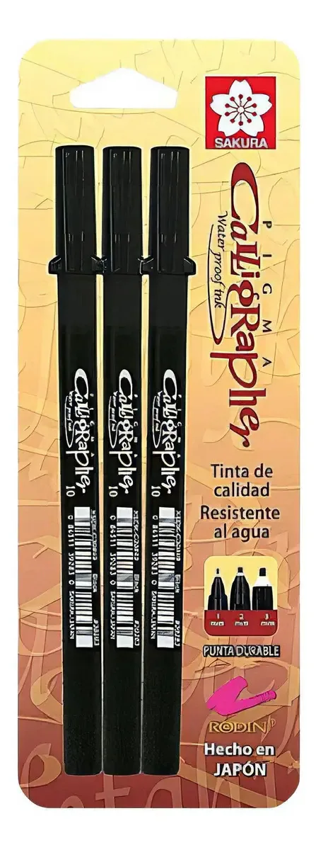 3 marcadores de caligrafia Sakura Pigma Brush