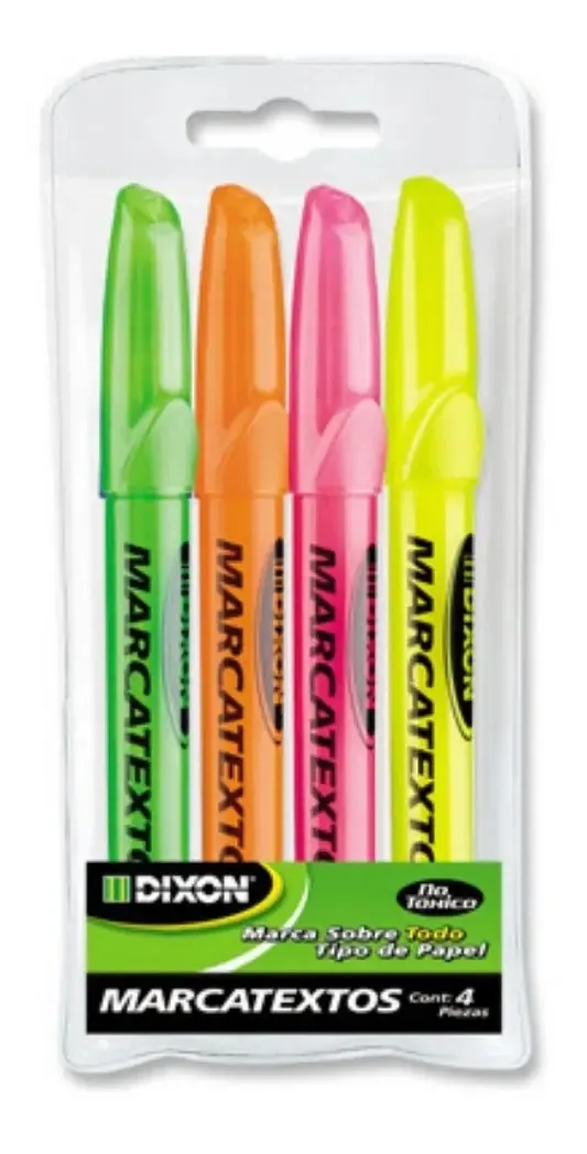 Conjunto de 4 marcadores fluorescentes Dixon Easy Open