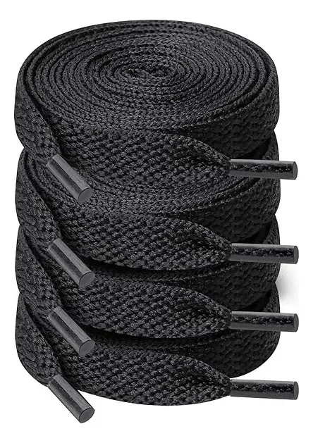 Cadarços pretos Premium Flat Black Color