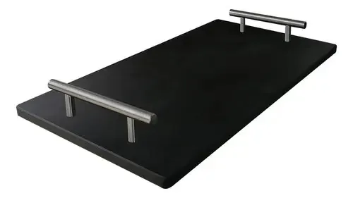 Tábua gourmet para carnes e queijos com capa preta Hpl de 42,5 cm
