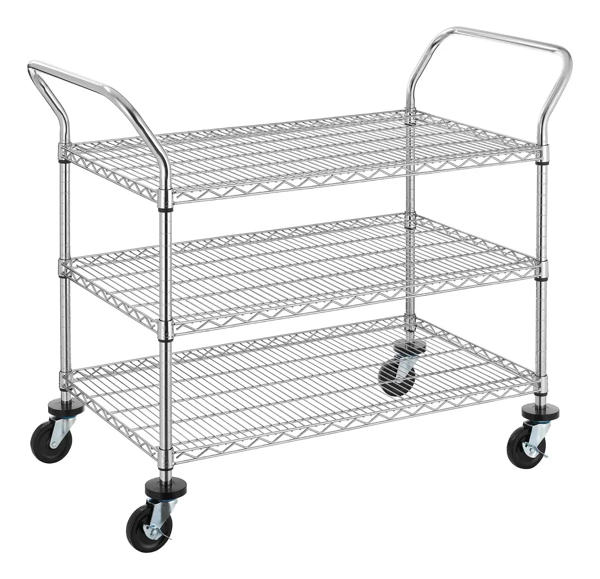 Caminhão utilitário de metal Rolling Trolley de 3 níveis
