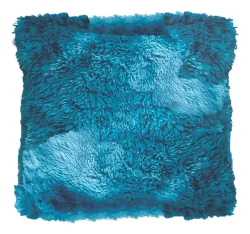 Almofadas Sherpa macias e acolchoadas, cor azul, aço