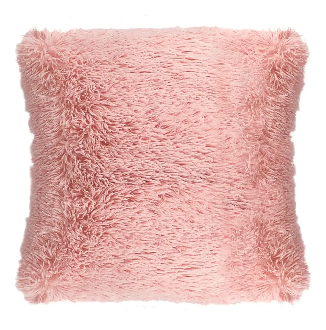 Almofadas Sherpa macias e acolchoadas rosa claro