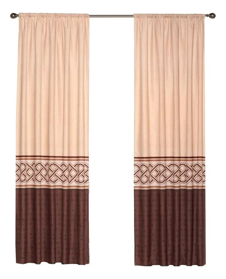 Conjunto de cortinas Arona 130x220cm para tubo marrom