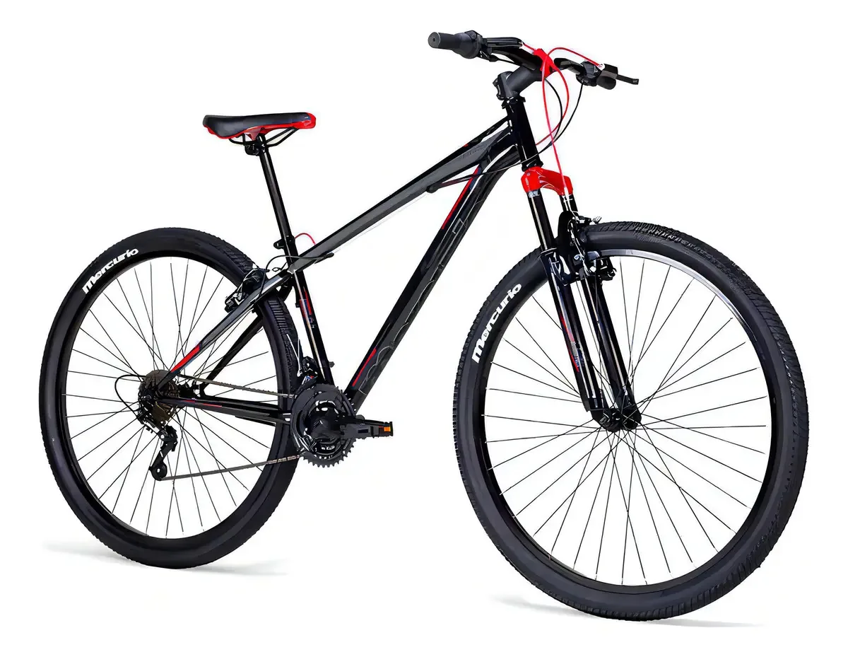 Bicicleta Mercurio Kaizer Mtb 2020 R29 21v cor preta/vermelha