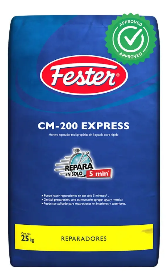 A argamassa de reparo Fester Cm200 Express seca em 5 minutos!