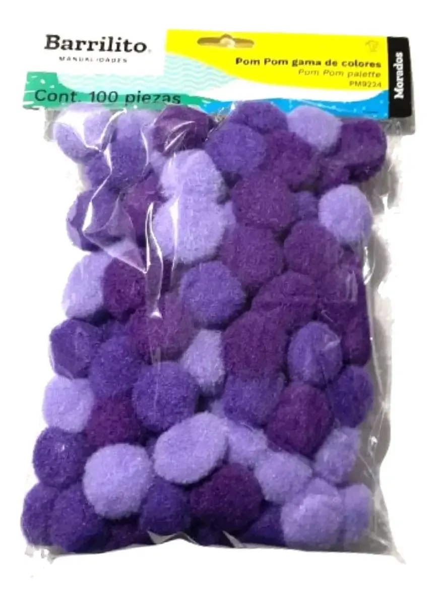 Barra de mistura Pom Pom, faixa de cores: 33 mm, bolsa, 100 unidades, cor roxa